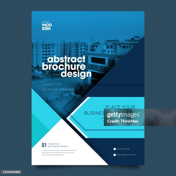 corporate brochure template with provision for image - press release stock illustrations