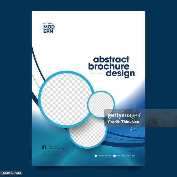 ilustraciones, imágenes clip art, dibujos animados e iconos de stock de diseño del folleto, diseño moderno de la cubierta, informe anual, cartel, folleto en a4 con círculo azul - book cover