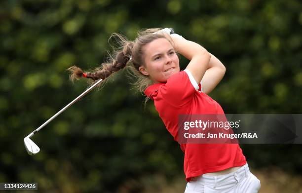 Beth Coulter of Kirkistown Castle in action during the Final of the R&A Girls Amateur Championship at Fulford Golf Club on August 14, 2021 in York,...