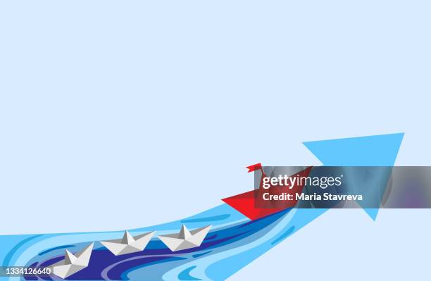 leadership concept - boat stock illustrations