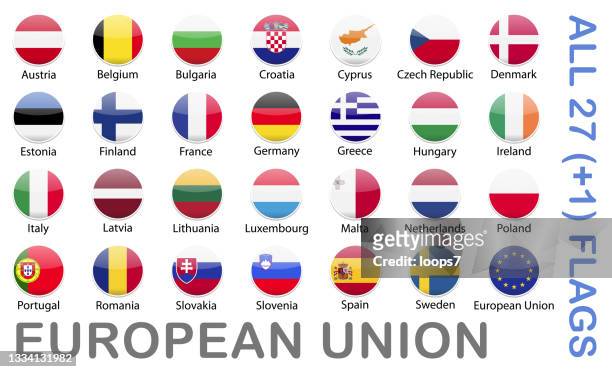 ilustraciones, imágenes clip art, dibujos animados e iconos de stock de ilustración vectorial de banderas de la unión europea - all european flags