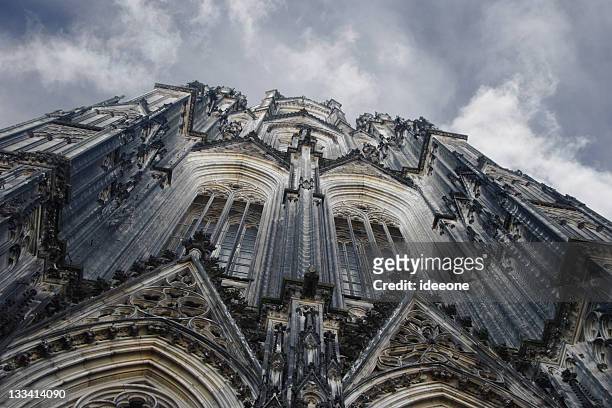mystical cologne cathedral - cologne cathedral stock pictures, royalty-free photos & images