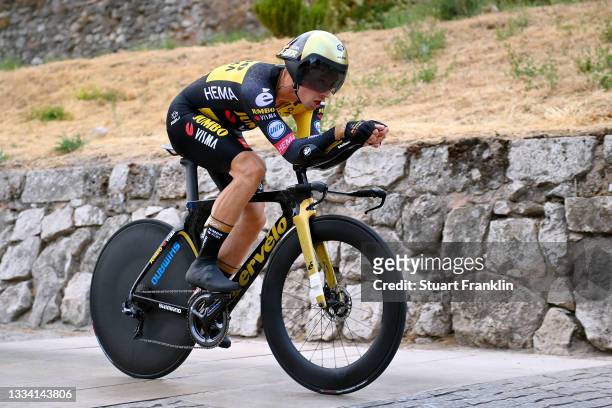 Primoz Roglic of Slovenia and Team Jumbo - Visma competes during the 76th Tour of Spain 2021, Stage 1 a 7,1km individual time trial from Burgos -...