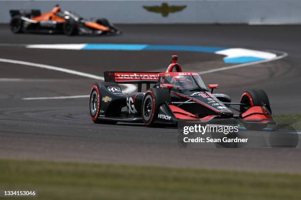 Will Power of Australia, driver of the Verizon 5G Team Penske Chevrolet, drives during the NTT IndyCar Series Big Machine Spiked Coolers Grand Prix...