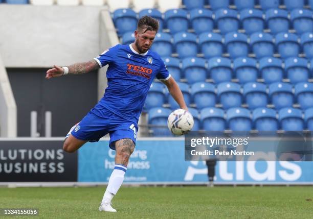 Luke Chambers of Colchester United in action during the Sky Bet League Two match between Colchester United and Northampton Town at JobServe Community...