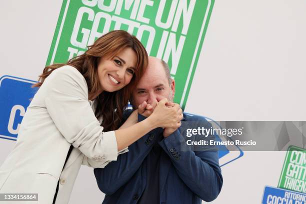 In this image released on August 14th, Paola Cortellesi and Antonio Albanese attend the "Come Un Gatto In Tangenziale - Ritorno A Coccia Di Morto"...