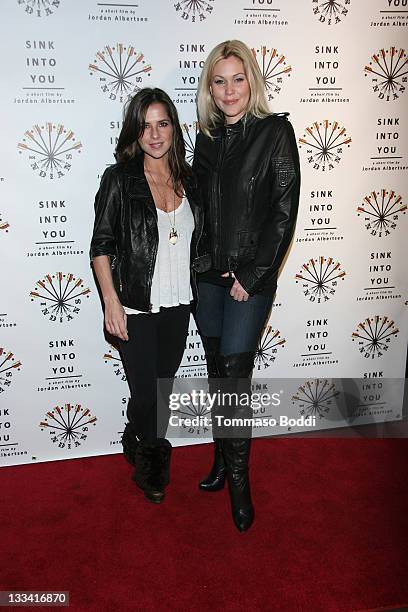 Actress Kelly Monaco and Shanna Moakler attend the premiere of "Sink Into You" held at Cinespace on November 18, 2011 in Hollywood, California.