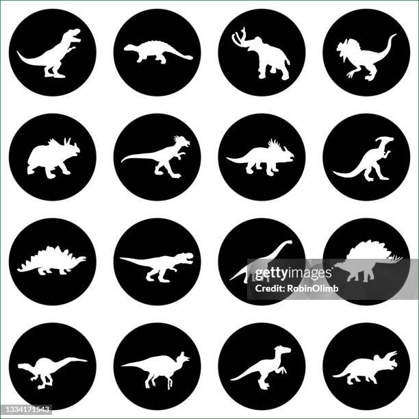 dinosaurier kreis iconsdinosaurier kreis icons - thyreophora stock-grafiken, -clipart, -cartoons und -symbole