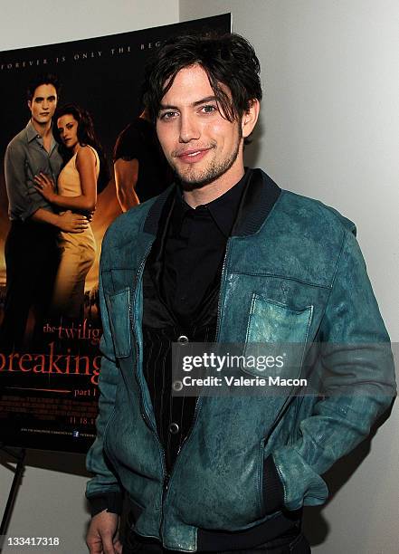 Actor Jackson Rathbone surprises fans at the opening night of Summit Entertainment's "The Twilight Saga: Breaking Dawn - Part 1" on November 18, 2011...