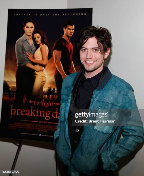 Jackson Rathbone surprises fans at the opening night screening of "The Twilight Saga: Breaking Dawn Part 1" at Regal Cinemas L.A. Live on November...