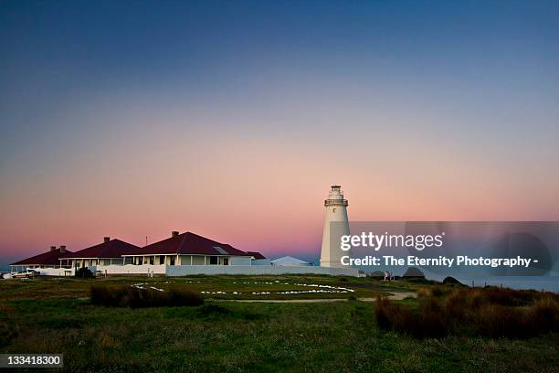 lighthouse at cape willoughby - kangaroo island stock pictures, royalty-free photos & images