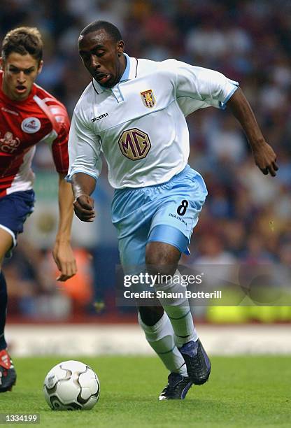 Darius Vassell of Aston Villa in action during the Aston Villa v Lille OSC match in the Intertoto Cup Semi-Final 2nd Leg played at Villa Park in...