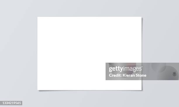 blank paper template grey background - flyer ストックフォトと画像