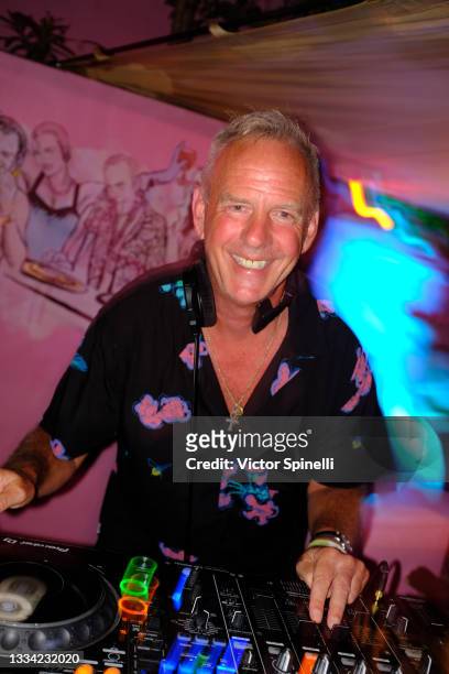 Fatboy Slim aka Norman Cook performs live at Pikes House Ibiza on August 14, 2021 in Ibiza, Spain.