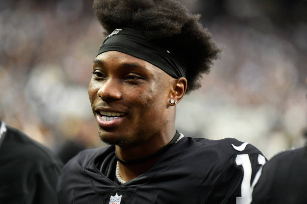 Wide receiver Henry Ruggs III of the Las Vegas Raiders walks off the field before a preseason game against the Seattle Seahawks at Allegiant Stadium...