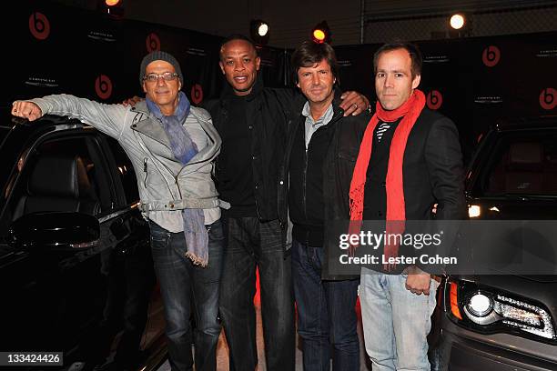 Interscope chairman Jimmy Iovine, Producer/ recording artist Dr. Dre, Head of Fiat Brand Chief Marketing Officer Olivier Francois, and President and...