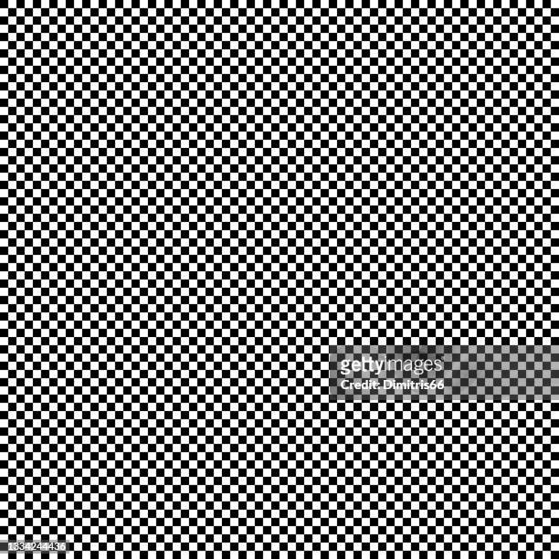 checkered geometric seamless background with black and white tile - chess board pattern stock illustrations