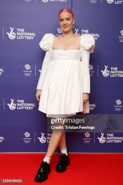 Anne-Marie attends The National Lottery's Team GB homecoming event at SSE Arena Wembley on August 15, 2021 in London, England.