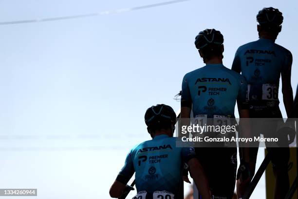 Aleksander Vlasov of Russia and Team Astana – Premier Tech and Teammates during the team presentation prior to the 76th Tour of Spain 2021, Stage 2 a...