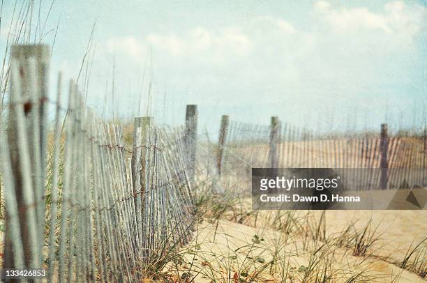fence - ocracoke island stock pictures, royalty-free photos & images