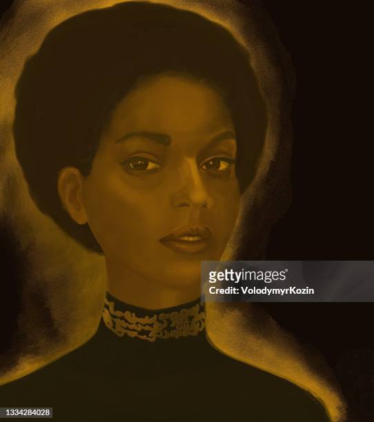 picturesque portrait of a girl of african type falashi - ethiopian models women stock illustrations