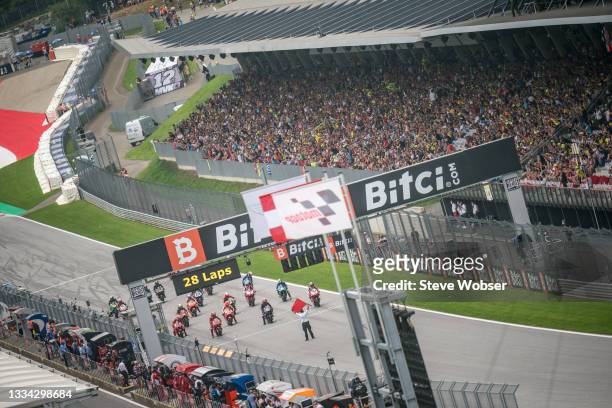 MotoGP race start during the race of MotoGP Bitci Motorrad Grand Prix at Red Bull Ring on August 15, 2021 in Spielberg, Austria.