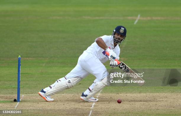 India batsman Rishabh Pant picks up some runs during day four of the Second Test Match between England and India at Lord's Cricket Ground on August...