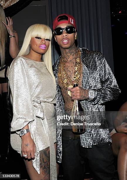 Blac Chyna and Tyga celebrate Tyga's 22nd birthday at Chateau Nightclub & Gardens on November 18, 2011 in Las Vegas, Nevada.