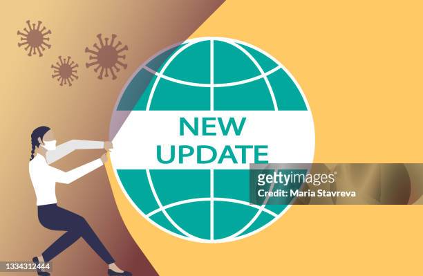 new update after coronavirus covid-19 - concept updates stock illustrations