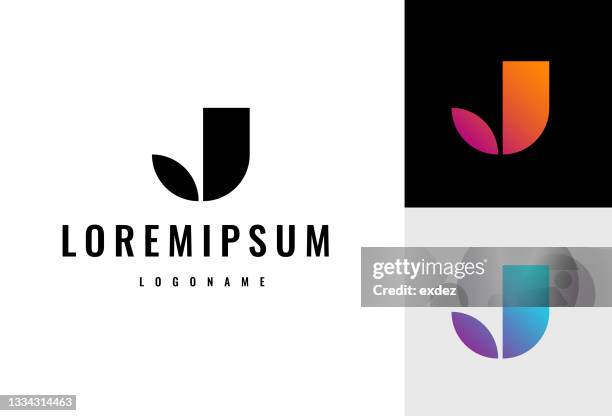 j letter based logo - creativity logo stock illustrations