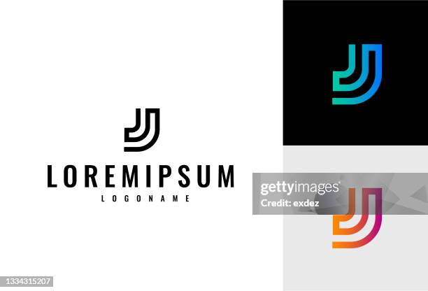 ilustrações, clipart, desenhos animados e ícones de logotipo baseado em carta j - letter j