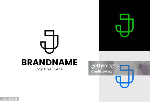 ilustrações, clipart, desenhos animados e ícones de logotipo baseado em carta j - letter j