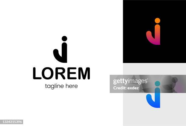 j letter based logo - letter j stock illustrations
