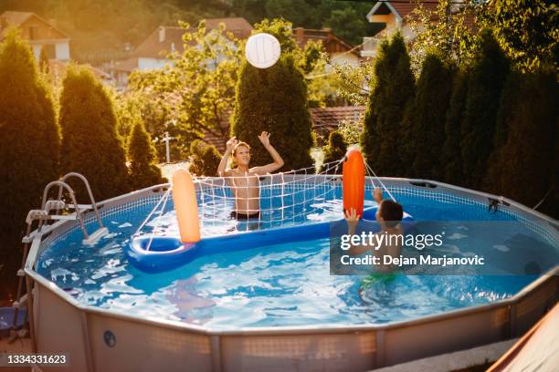 home swimming pool - ring toss bildbanksfoton och bilder
