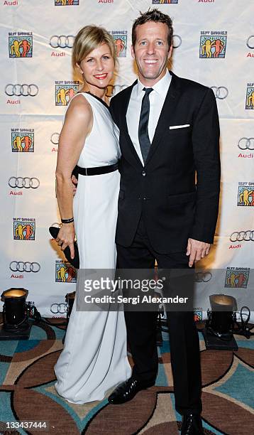Anja Kaehny of Audi and Michael Patrick of Audi of America, arrive at The Fifteenth Annual Best Buddies Miami Gala at Fontainebleau Miami Beach on...