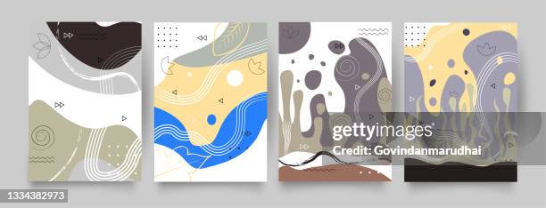 set of abstract creative artistic templates, trendy abstract universal template for promotion sale. able to use for social media posts, stories, mobile apps, banners design, web or internet ads - social media post template stock illustrations