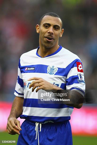 Anton Ferdinand of Queens Park Rangers in action during the Barclays Premier League match between Stoke City and Queens Park Rangers at Britannia...