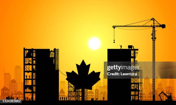 making a new canada - better view sunset stock illustrations