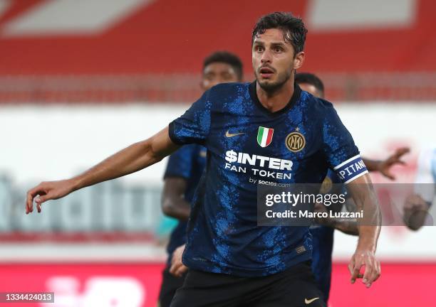 Andrea Ranocchia of FC Internazionale looks on during the pre-season friendly match between FC Internazionale and Futbol'nyj Klub Dynamo Kyïv at...