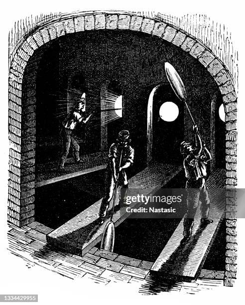 glass making - furnace stock illustrations