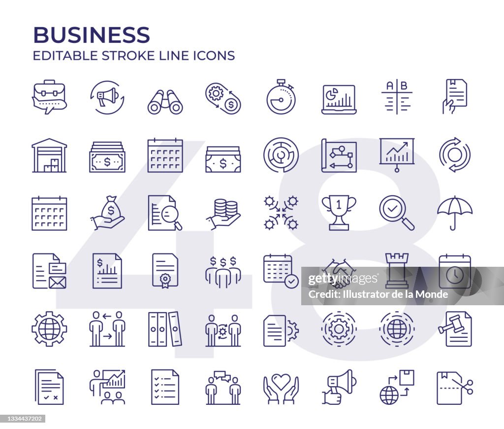 Business Line Icon Set