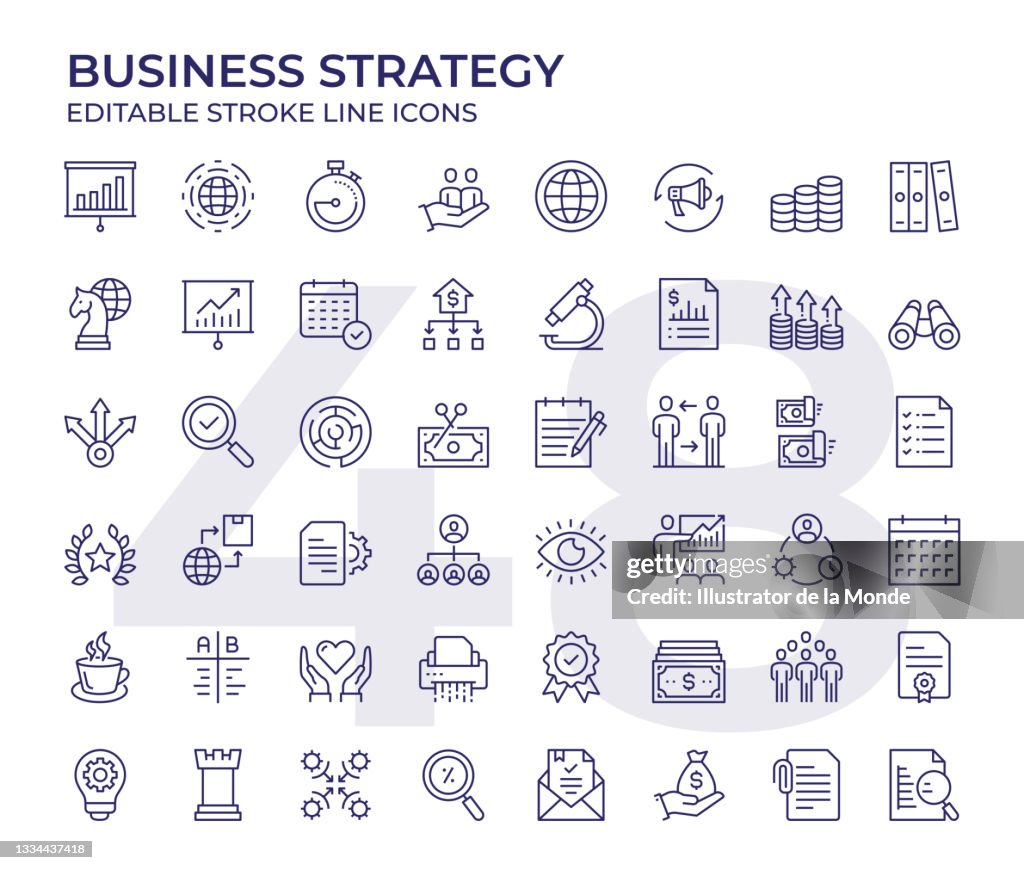 Symbole für Geschäftsstrategielinien