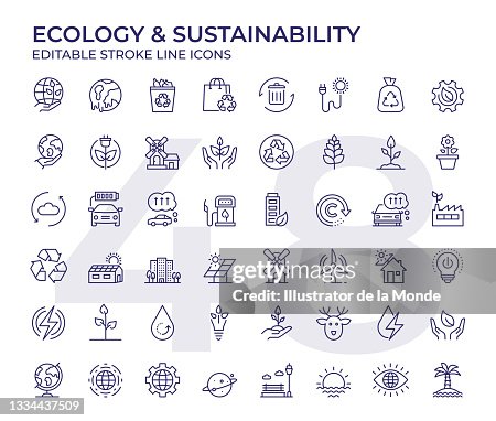 Ecology And Sustainability Line Icons Ecology And Sustainability Line Icons