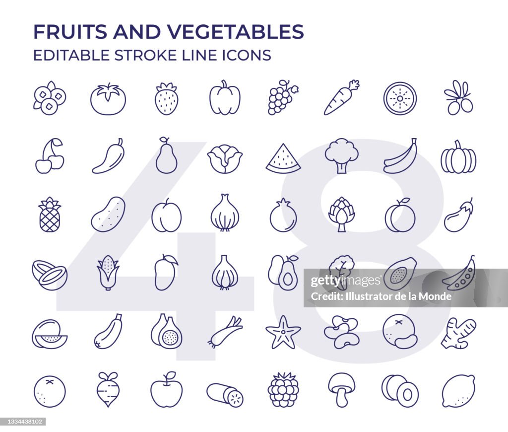 Symbole der Obst- und Gemüselinie