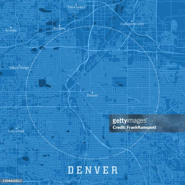 denver co city vector road map blue text - denver stock illustrations