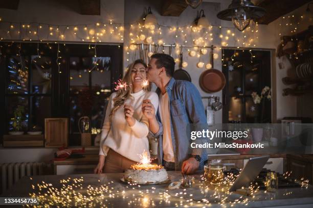 celebrating new year - well dressed couple isolated stock pictures, royalty-free photos & images