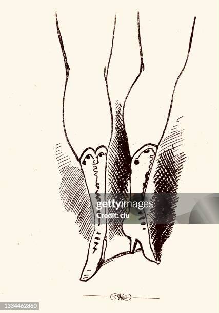 legs of an elegant female dancer - ballet dancer stock illustrations