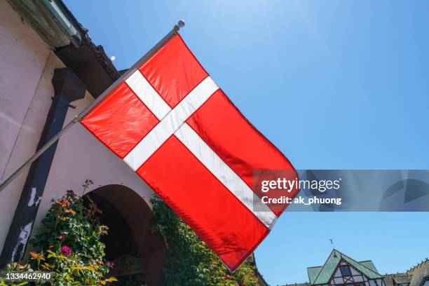 denmark flag - danish flags stock pictures, royalty-free photos & images