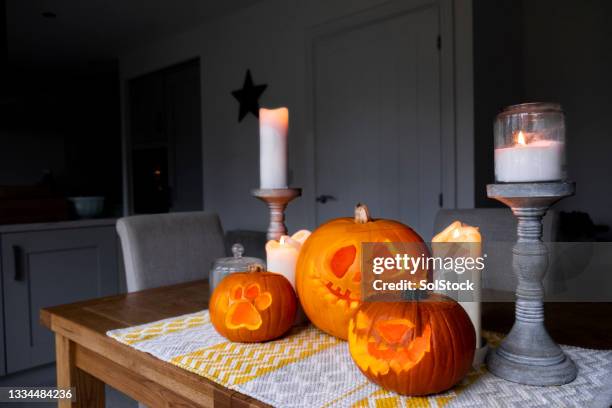 spooky halloween pumpkins - inside of pumpkin stock pictures, royalty-free photos & images