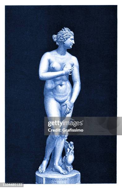venus de' medici sculpture drawing 1895 - greek goddess stock illustrations